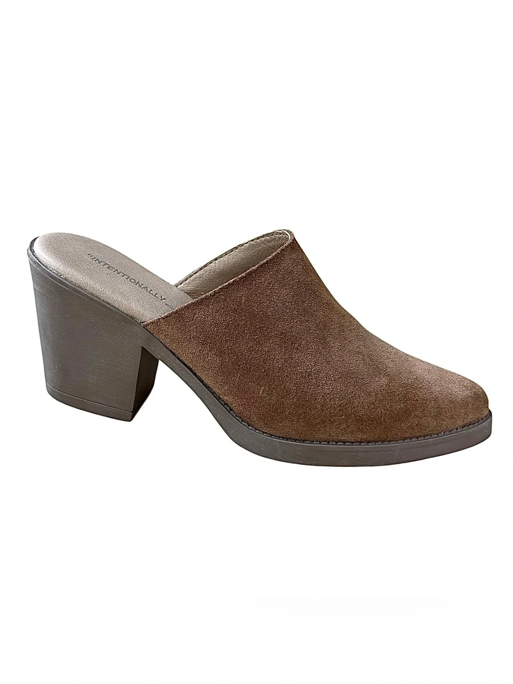 INTENTIONALLY BLANK Natural Suede Mules